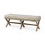 Solis II Light Brown Mango Wood and Beige Woven Leather Accent Bench