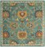 Luxe Heritage 6' Square Light Blue Hand-Tufted Wool Area Rug