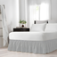 Easy Fit Gray Cotton Polyester Queen/King Bed Skirt