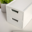 White Stackable Wooden Storage Boxes with Pullout Drawers, 2 Pack