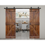 Classic Walnut Solid Wood Double Sliding Barn Door Kit