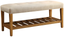 Beige & Oak Brown Contemporary Storage Bench 40" x 16" x 18"