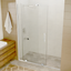 Polished Chrome Semi-Frameless Sliding Shower Door with Tsunami Guard