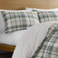 Twin White Cotton Reversible Plaid Bedspread Set