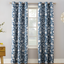 Blue Botanical Print Thermal Insulated Blackout Curtain Panel