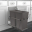 Orion Gray Double 35-Quart Pull-Out Kitchen Waste Containers