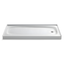 White Cast Iron Rectangular Shower Base with Right Hand Drain