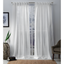 Bella Sheer White Linen Look Curtain Panels, 54" x 96", Set of 2