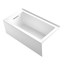 White Acrylic 60" Alcove Soaking Bathtub with Left Drain