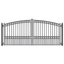 Black Steel Dual Driveway Gate with Arched Top