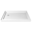 White Acrylic Double Threshold Shower Base with Left Drain