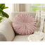 14" Blush Velvet Pintucked Round Throw Pillow