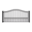 Black Steel Arched Single Swing Driveway Gate, 12 x 6 ft