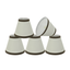 Off-White and Brown Linen Empire Chandelier Lamp Shades Set of 5