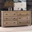 Montauk Double Driftwood Dark Wood Farmhouse Dresser with Extra Deep Drawer