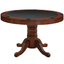 Chestnut 48" Round Wood Poker Table with Vinyl Surface