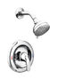 Chrome Wall Mounted Single Handle Tub and Shower Faucet