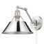 Pewter and Chrome Articulating Wall Sconce with Swing Arm