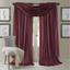 Red Faux Silk Light-Filtering Rod Pocket Curtain Panel Set