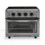 Black Stainless Steel 6-Slice Air Fryer Toaster Oven with Grill