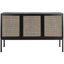 Zadie Black and Natural Rattan 2 Shelf Sideboard