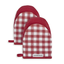 Passion Red Gingham Silicone Mini Oven Mitts Set