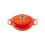 Flame Orange Enameled Cast Iron Braiser with Lid