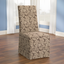 Elegant Scroll Brown Stretch Dining Chair Slipcover