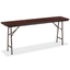 Mahogany and Steel Folding Banquet Table with Melamine Top