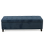 Sterling Dark Blue Fabric Tufted Storage Ottoman with Birch Legs