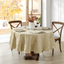 Elegant Taupe Jacquard Damask Fall Round Tablecloth