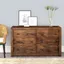 Rustic Walnut Double Dresser with Soft Close Drawers