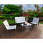 Gray 4-Piece Metal Outdoor Conversation Set with Table