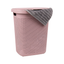 Pink Wicker Upright Laundry Hamper with Lid