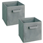 Gray Fabric Storage Bins with Handles, Set of 2