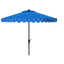 Navy and White 9ft Auto Tilt Patio Umbrella with Scalloped Edges