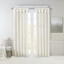 White Faux Silk Tab Top Room-Darkening Curtain Panels, 50"x84"