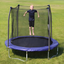 8-Foot Blue Round Trampoline with Safety Enclosure