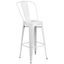 White Metal 30" Indoor/Outdoor Barstool with Slat Back