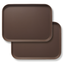 Brown Rectangular Non-Skid Plastic Serving Trays, Set of 2