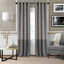 Gray Extended Blackout Grommet Linen-Blend Drapes