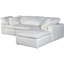 White Performance Fabric Modular Sectional Sofa with Removable Cushions