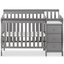 Storm Gray 4-in-1 Mini Convertible Crib with Changer