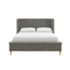 Gray Velvet Full Size Upholstered Bed with Tufted Headboard