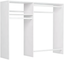 White Composite Wood Hanging Closet Organizer with Shelves and Rods