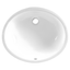 White Ceramic Oval Undermount Bathroom Sink with Overflow