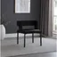 Luxurious Black Velvet Low-Back Side Chair with Matte Iron Legs