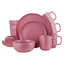 Olive Ceramic 16-Piece Dinnerware Set with Reactive Glaze