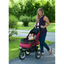 Rugged Red No-Zip Dog Jogging Stroller with Mesh Screen