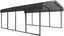 Charcoal 12' x 20' Heavy Duty Steel Carport Kit